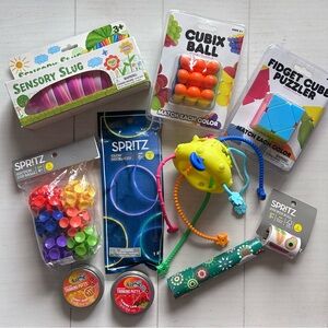 NWT Bundle of 10 Sensory Toys including fidgets, thinking putting, stickers more